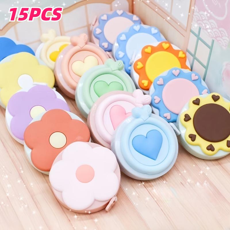 15pcs Mini Soft Measuring Tape Retractable Measuring Tape for Body Flexible Tape Measure Tailor Sewing Craft Cutting Ruler Tools