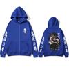 Anime Demon Slayer Kokushibo Zipper Hoodie Men Women Clothing Cartoon Fashion Zip Up Jacket Men's Oversized Sweatshirt