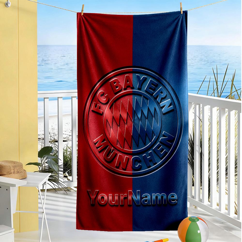 Asciugamano da Spiaggia Personalizzato Bayern Monaco Asciugatura Rapida Morbido Microfibra Adatto per Sport Viaggi Nuoto Yoga Bagno Spiaggia e Piscina