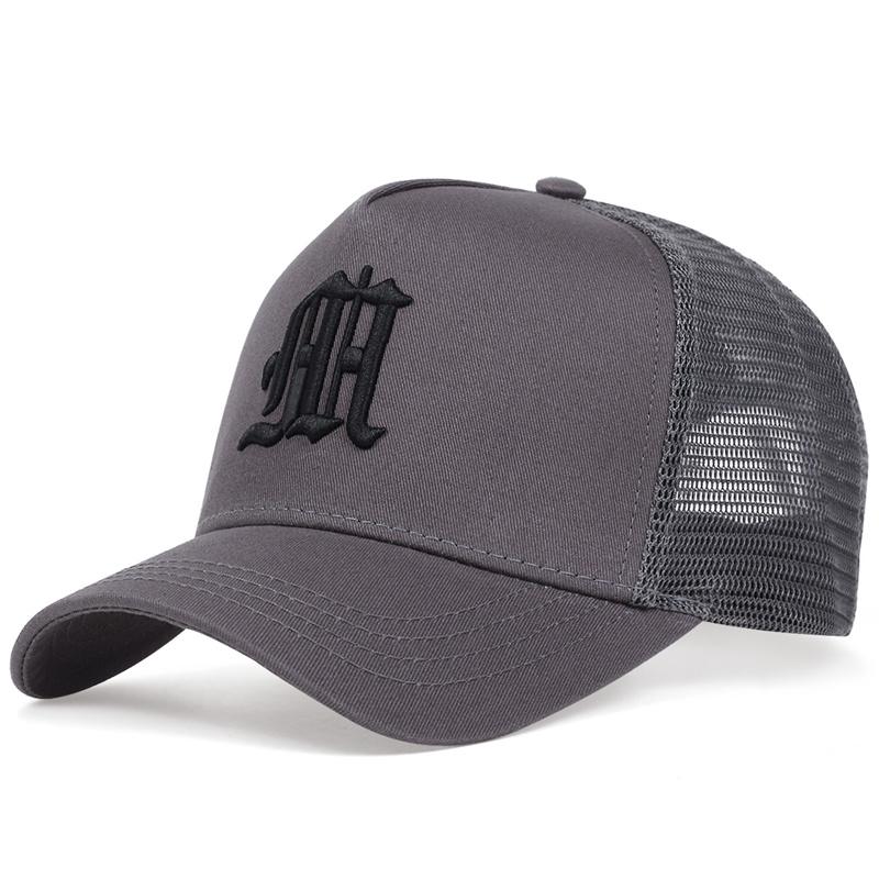 Fashion Gothic Letter M Embroidery Baseball Hat Men and Women Cotton Hats Outdoor Sun Protection Cap Breathable Mesh Caps