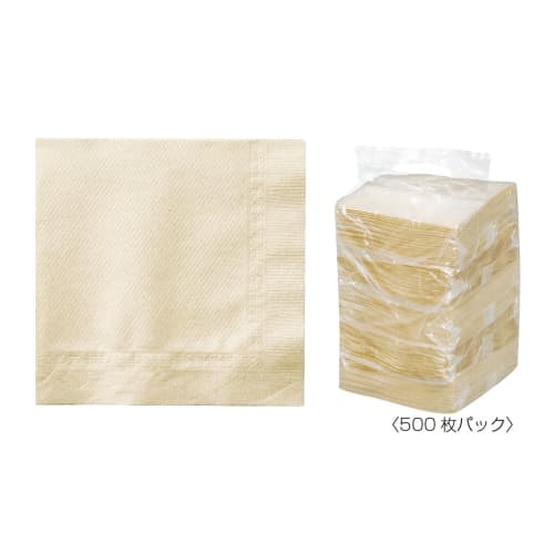 Daikoku Kogyo 4-fold Napkins, Unbleached, 25 X 25 Cm, 500 Count