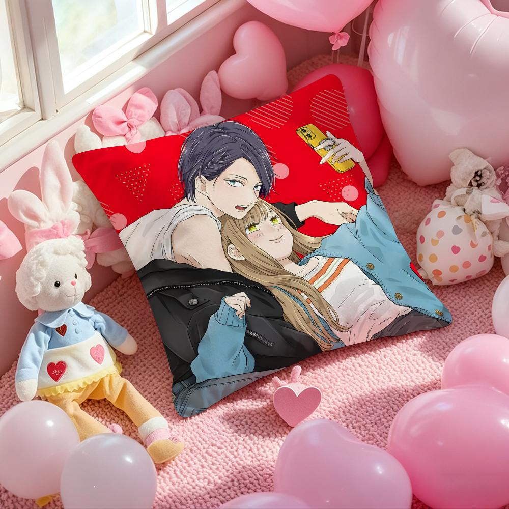 My Love Story with Yamada-kun At Lv999 Cushion Cover Pattern Printed Pillowcase for Living Room Sofa Cushion Cover&Bedroom Decor