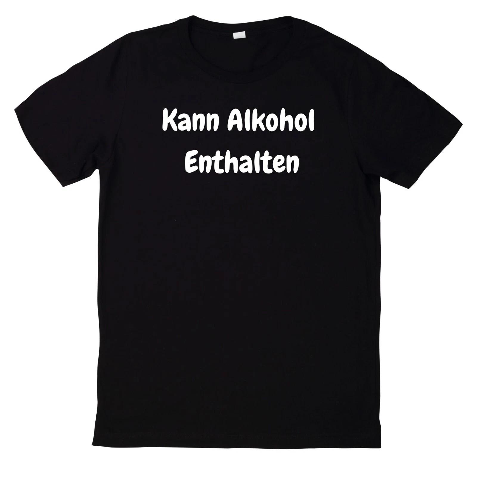 T-Shirt Kann Alkohol Enthalten Statement Motiv XS