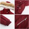 Women's Hooded Plus Velvet Corduroy Coat Ladies Winter Cotton Coat Thickened Mid-length Warm Jacket