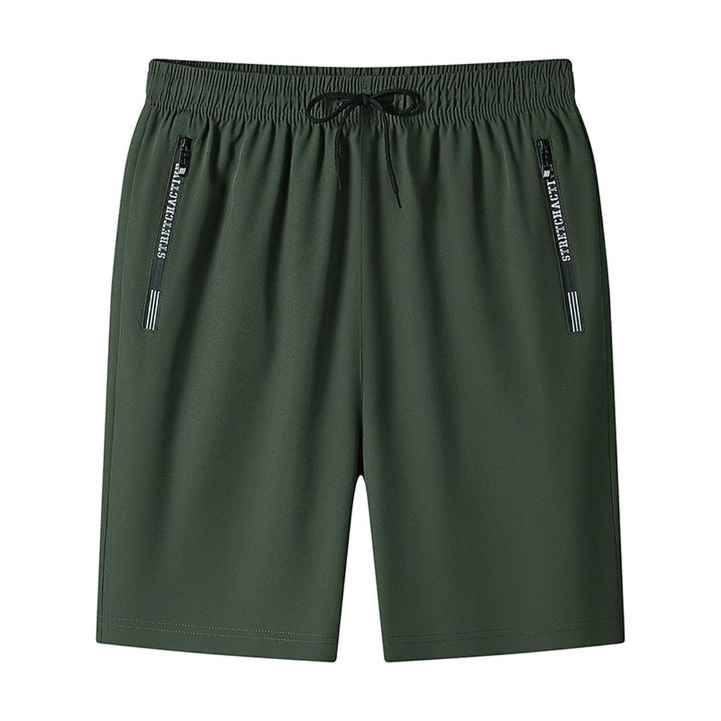 Men's Summer Casual Sport Shorts Elastic Waistband Quick Dry Lightweight Breathable Four-Way Stretch Five-Point Length Beachwear