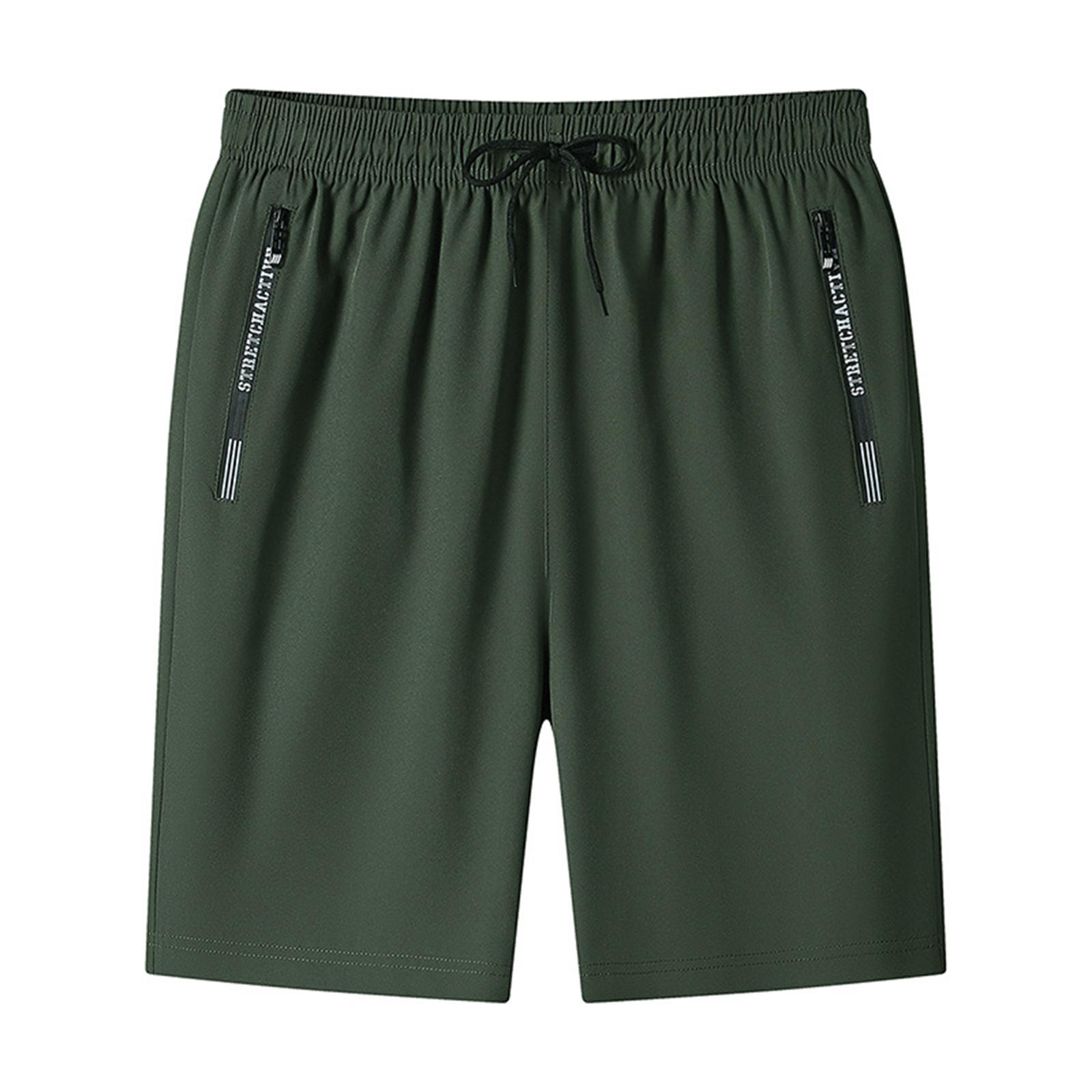 Men s Summer Casual Sport Shorts Elastic Waistband Quick Dry Lightweight Breathable Four-Way Stretch Five-Point Length Beachwear M
