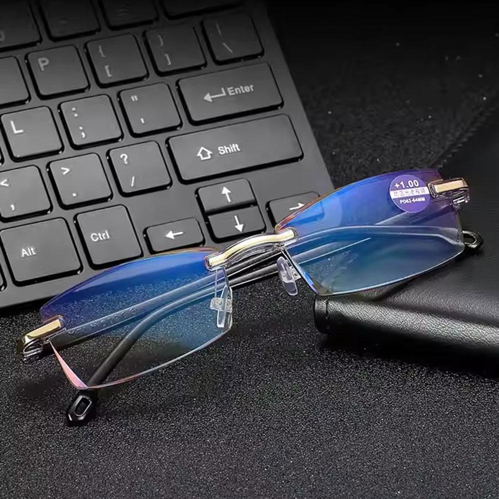 Frameless Presbyopia Eyeglasses Ultralight Square Frame Men's Optical Spectacle Eyewear To Glas F5G9