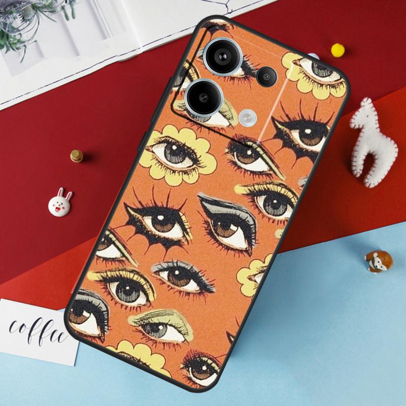 Eye Illustration Case For Xiaomi Redmi Note 13 Pro 14 12 11 10 15 Pro Plus Redmi 10C 12C 13C 14C 15C 15 Cover