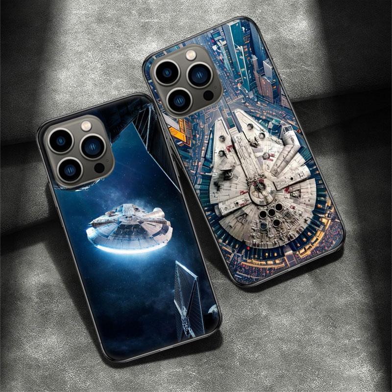 Millennium Falke im Weltraum Handyhülle Für Apple Iphone 16 15 Plus 13 12 Mini 16E 11 14 Pro Max X XS XR 8 7 SE 2020 Hülle Schale C
