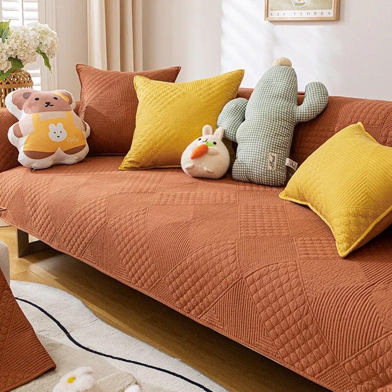 

Универсальная нескользящая хлопчатобумажная ткань в скандинавском стиле, чехол для дивана, подушка для полотенец, хлопковая подушка для дивана с защитой от кошачьих царапин на четыре сезона 70x70cm 1pcs
