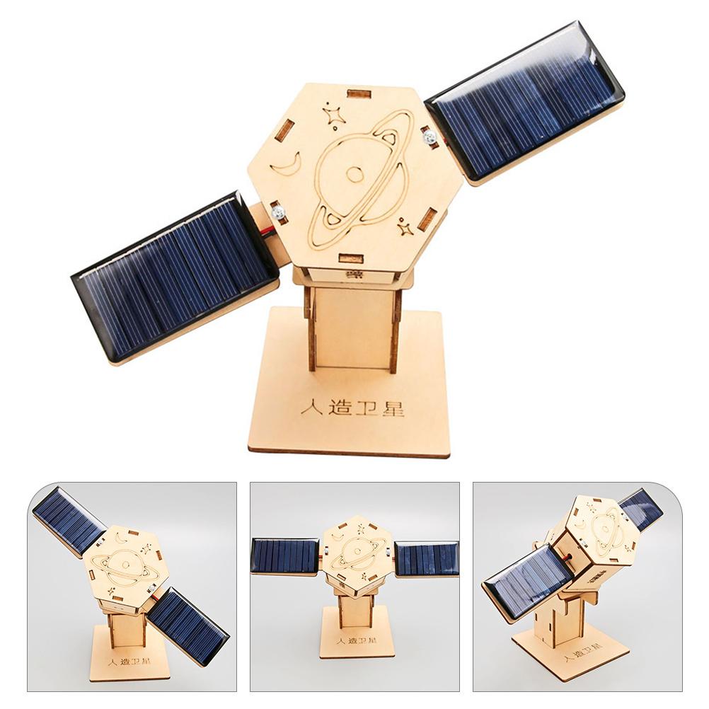 Creative Artificial Satellite Space Models, DIY Solar Satellite Model Kit, Rotating Satellite Solar Powered 3D Construction Assembly Toy
