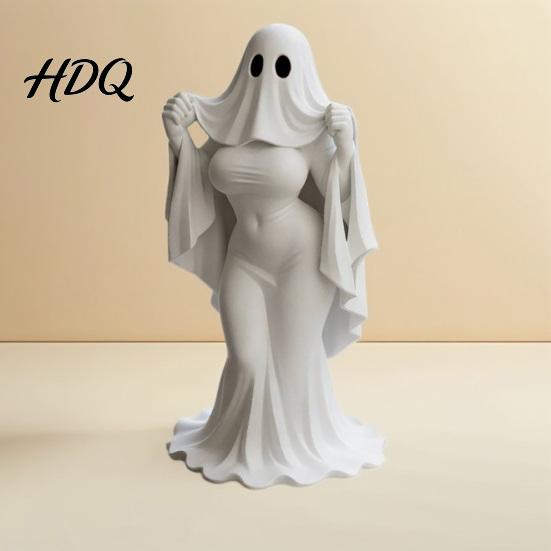 Halloween Decor Figurine Ghost Lady Ornament Durable PLA 3D Printing Figure Smooth Surface Collectible Full of Mystery Collectible for Desktop
