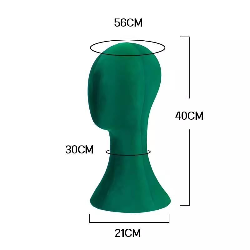 Color Velvet Fabric Cover Female Mannequin Head For Hat Wigs and Jewelry Display