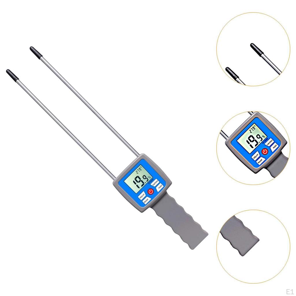 Moisture Meter with , Handheld Multipurpose Sturdy Portable Backlight Display for Waste Paper Forage