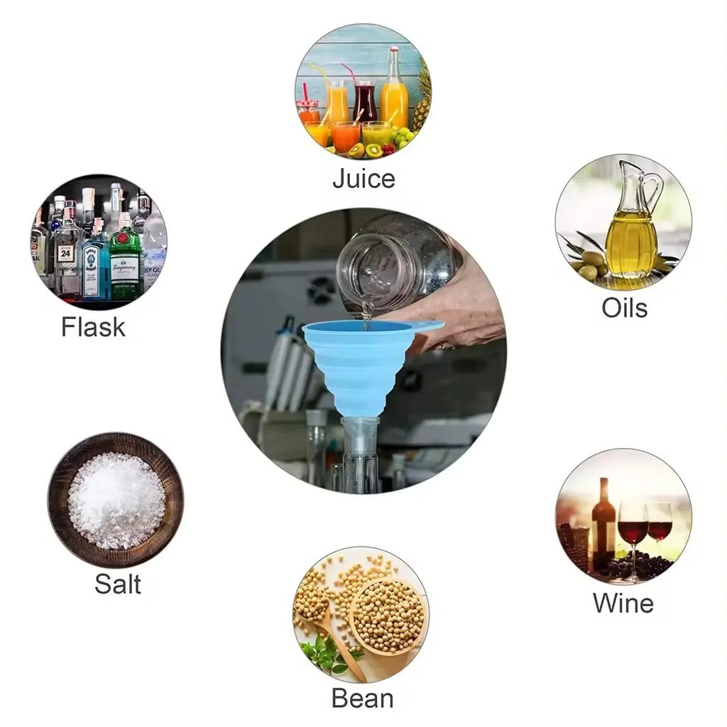 Universal Foldable Car Engine Funnel Silicone Liquid Funnel Washer Fluid Change Portable Auto Engine Oil Petrol Change Funnel