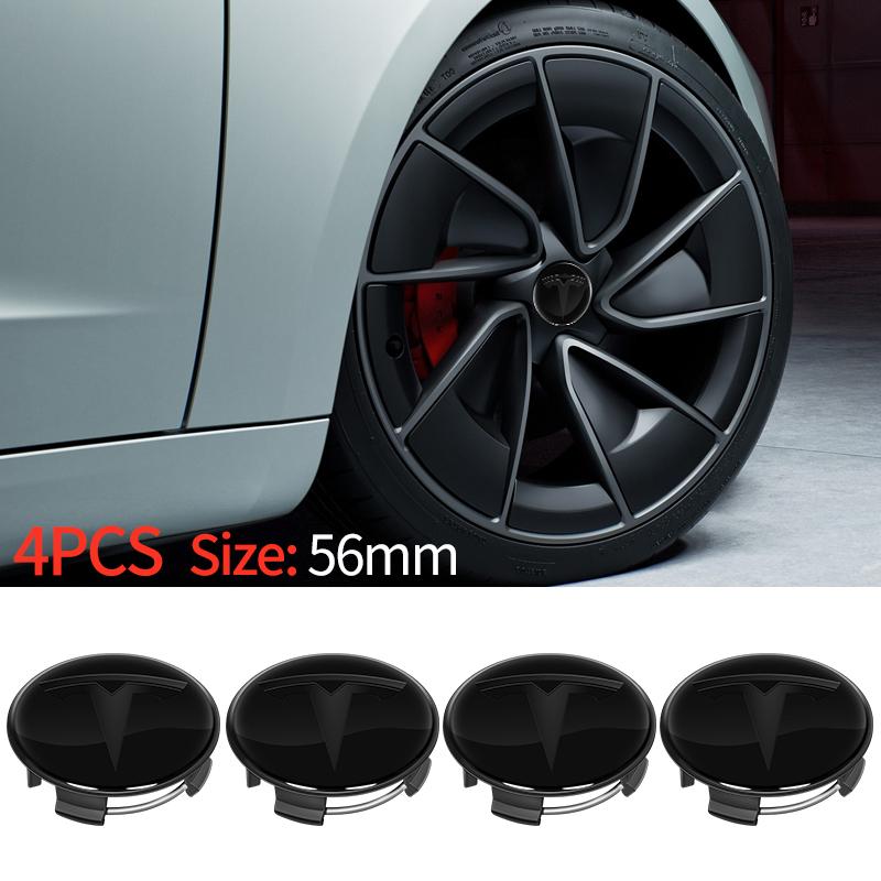 

4pcs 56mm Applicable To Tesla original wheel hub cover wheel hub tire center cover logo Model 3 Model Y Model S X Car accessorie