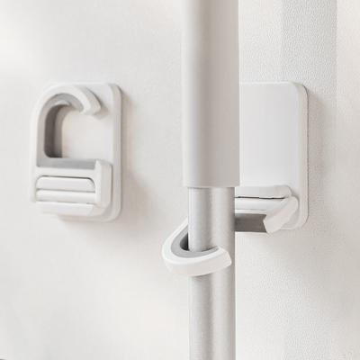Wandhalterung für Besen und Mopp-Clip, selbstklebend, für Besen, Bürsten, Mopp, Aufhänger, Organizer, Regal, Aufbewahrung für Küche und Bad, Mehrzweckhaken
