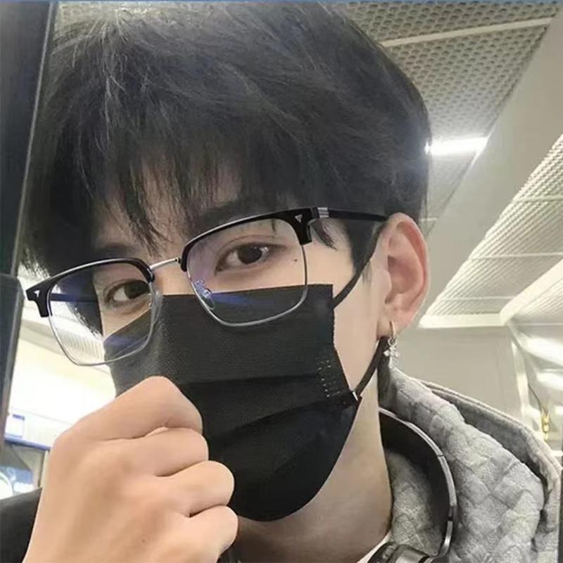 Men's Pochromic Colored Glasses Half Frame Anti Blue Light Glasses Man Eye Protection Ultra Light Eyepiece Computer Goggles