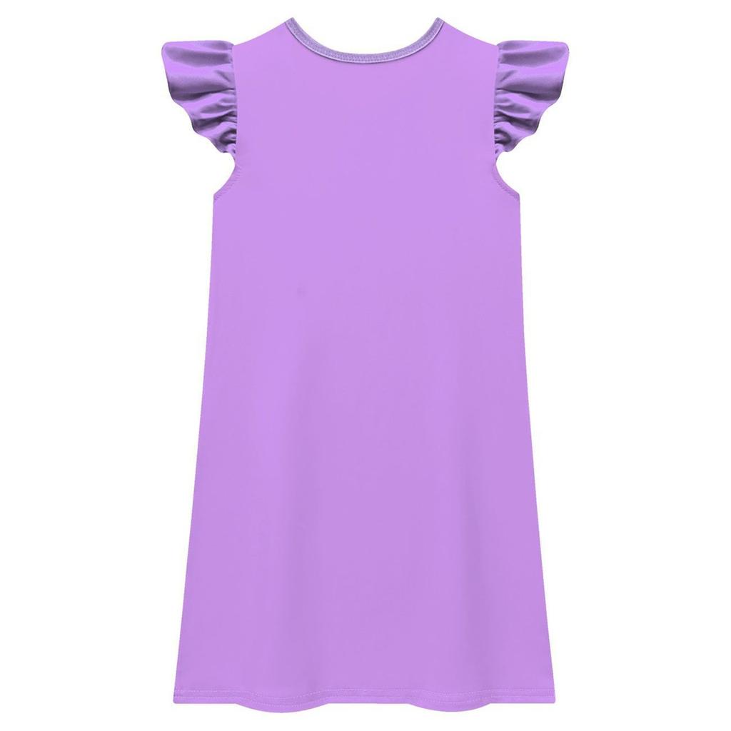 Girls Short-sleeved Pajamas Home Clothes Nightdress Flying Skirt