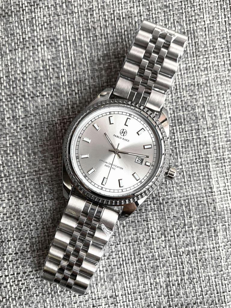 PABLO RAEZ Men's Quartz Business Casual Waterproof Steel Watch with Calendar