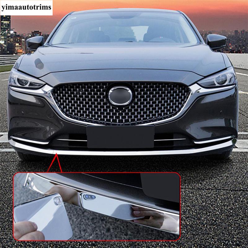 Stainless Steel Accessories For Mazda 6  - 2024 Car Front Bumper Lip Hood Middle Bottom Grille Mesh Strip Decor Cover Trim