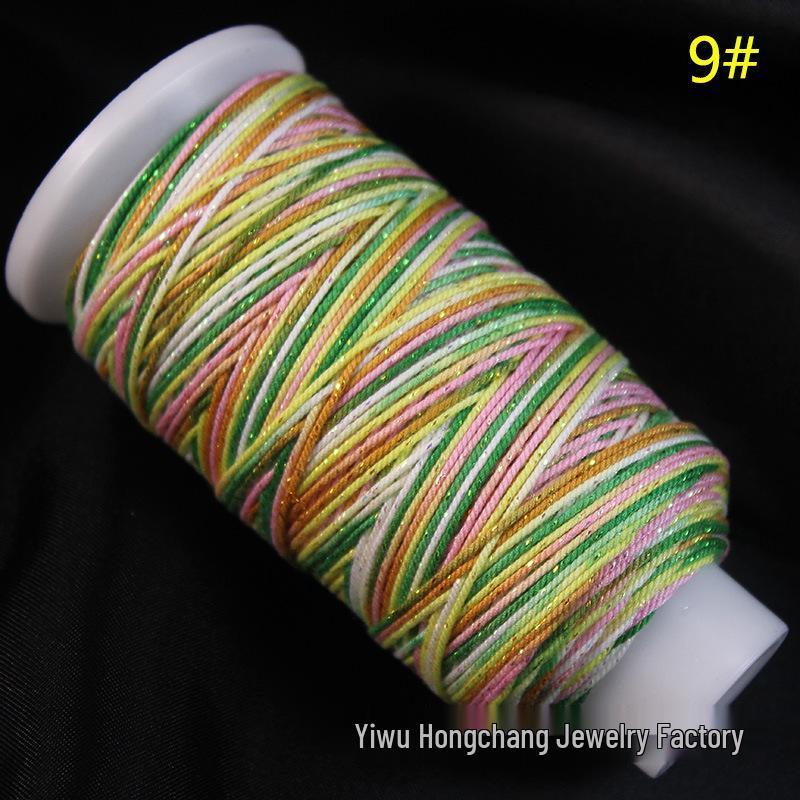 Variegated Hand-Spun Cotton Necklace & Bracelet Rope with Gold Tibetan Starry Sky Gradient