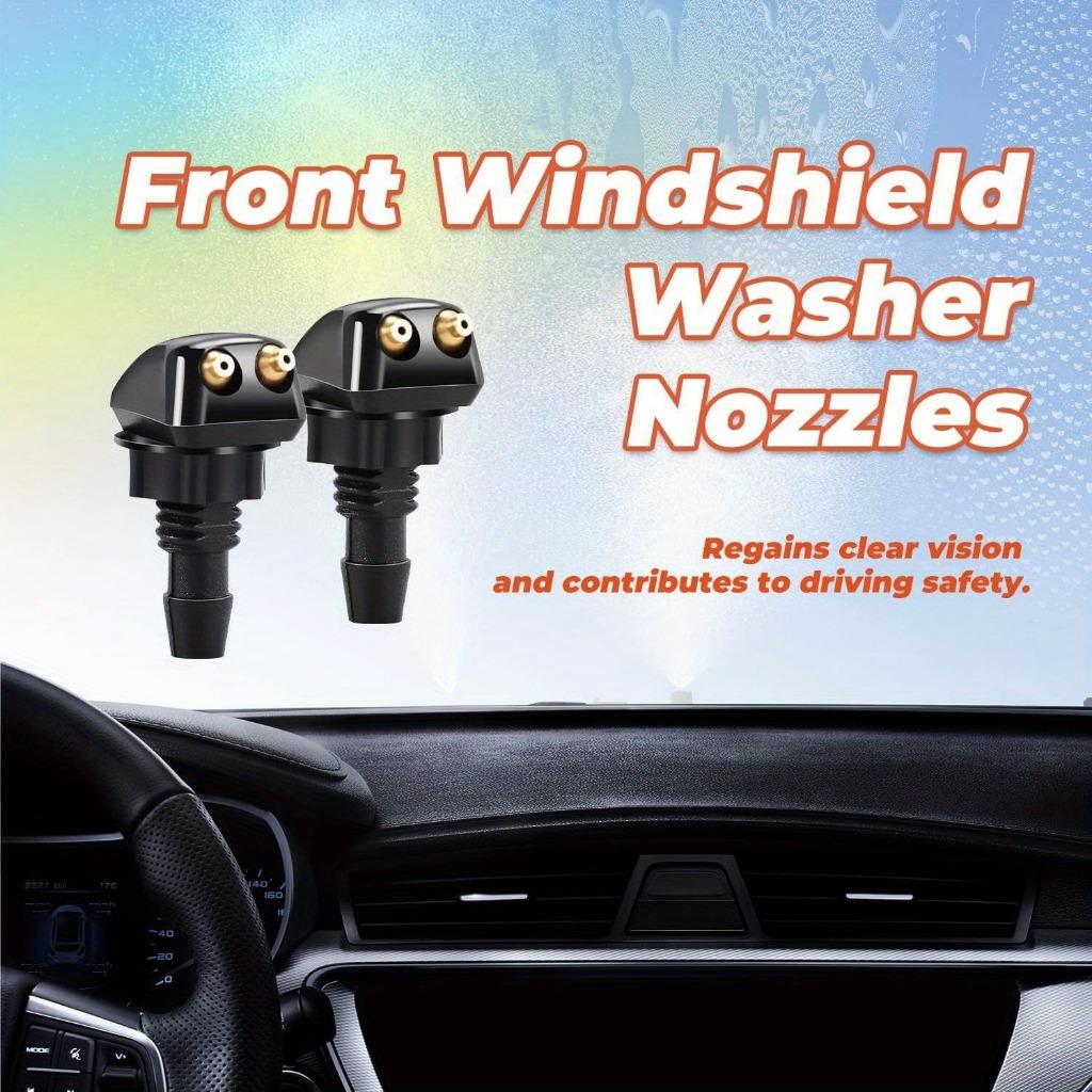 Windshield Washer Nozzle Kit with 6-Connector Set & 4 Dual-Hole Spray Patterns - Durable, Easy Install, Fits Most Vehicles