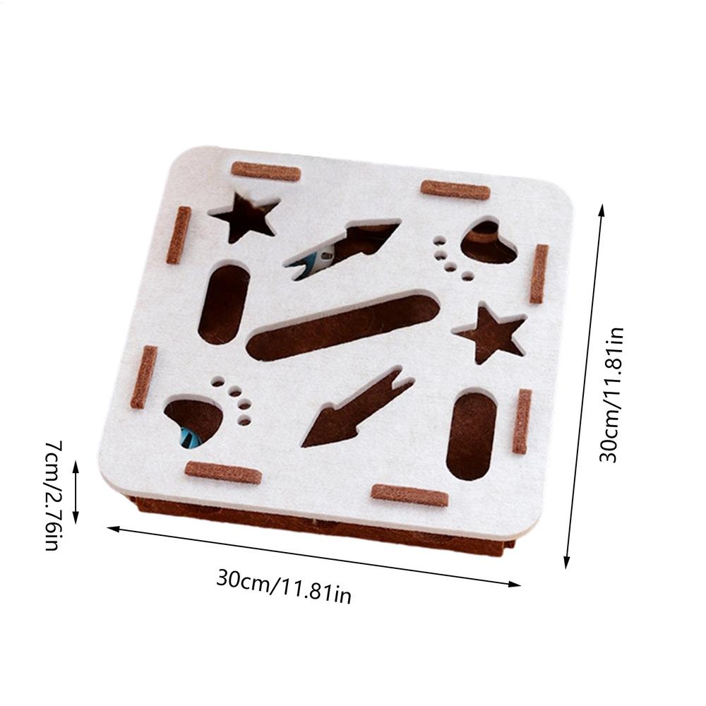 

Cat Puzzle Box With 2 Bell Balls Board Scratcher Interactive Cat Scratch Puzzle Box For Pet Kitten Grooming Indoor Couch Corner