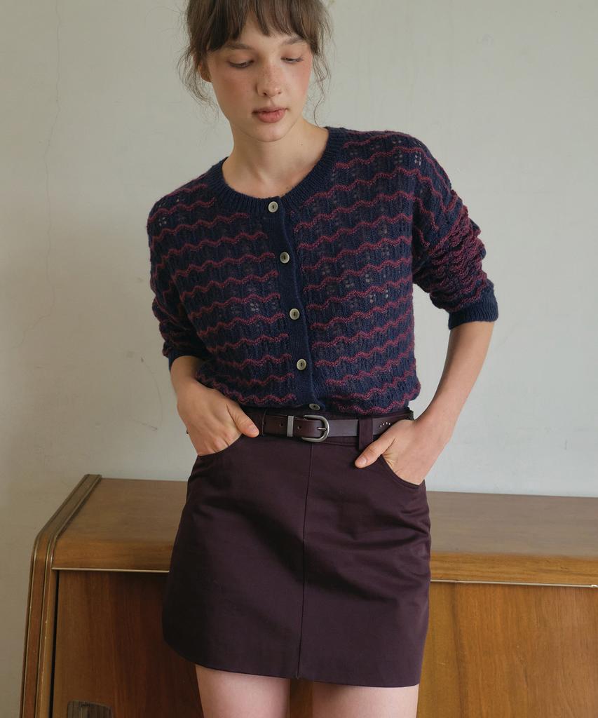 Aueonoseuteljia Monet Basic Cotton Mini Skirt_Grape(O25-Sk10)