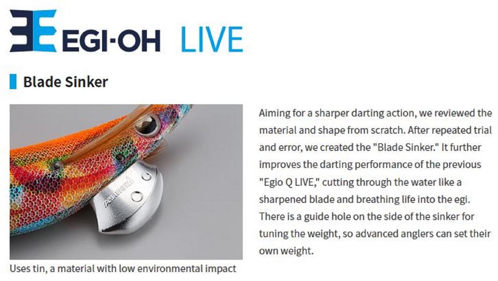 Yamashita Live Egi-O King Squid Jig 3.0-15 grams-3.5 sec per m 051 (3688)