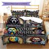 Name Custom Horror Halloween Pattern Bedding Set Quilt Cover Pillowcase Home Decor Gift (1 * duvet cover + 2 * pillowcase, without core)