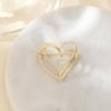 Women's Double-Layer Gold Heart Brooch Pin for Autumn/Winter Suit Jacket