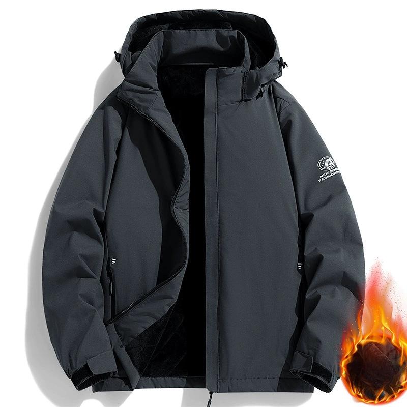 Νέο Ανδρικό Αθλητικό και Καθημερινό Μπουφάν Μπουφάν για Φθινόπωρο και Χειμώνα, Υπαίθρια Ορειβασία, Αντιανεμικό, Μοντέρνο Μονόχρωμο και Ευέλικτο
