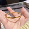 18K Gold Plated Hexagonal Honeycomb Titanium Steel Bracelet for Women