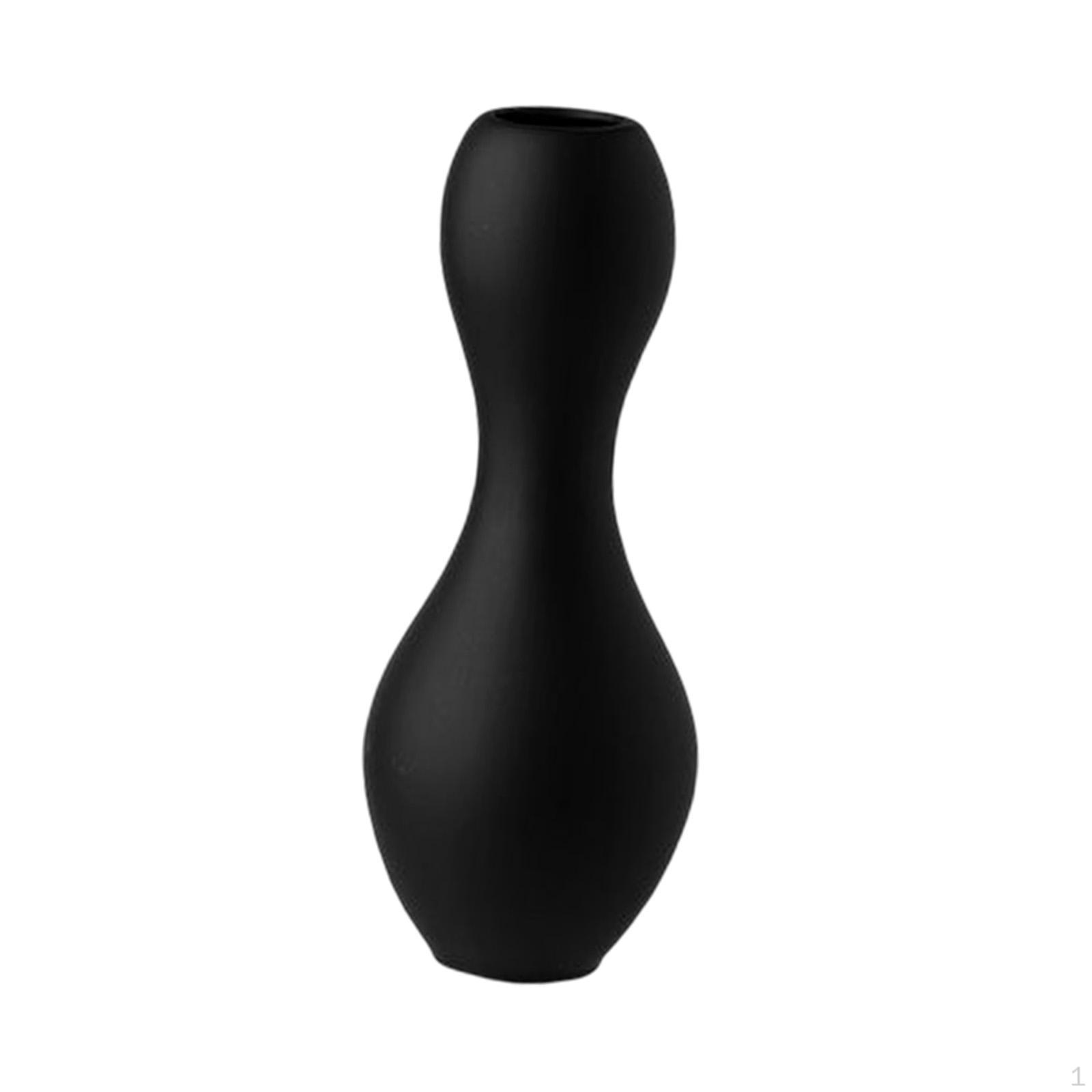

Ceramic Flower Vase Container for Home Decoration Ornaments Black 9.5cmx26cm