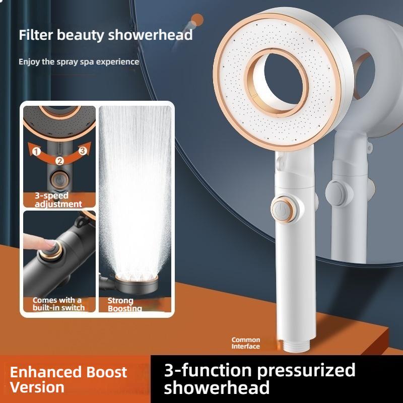 High Pressure 3 Modes Adjustable Shower Head Without Water Pipes Water-Saving Rainfall Spray Shower Spray Accessorie