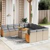 VidaXL Garden Lounge Set with Cushions 11 Pcs, Patio Sofas, Patio Furniture Set, Outdoor Furniture, Beige 3274146