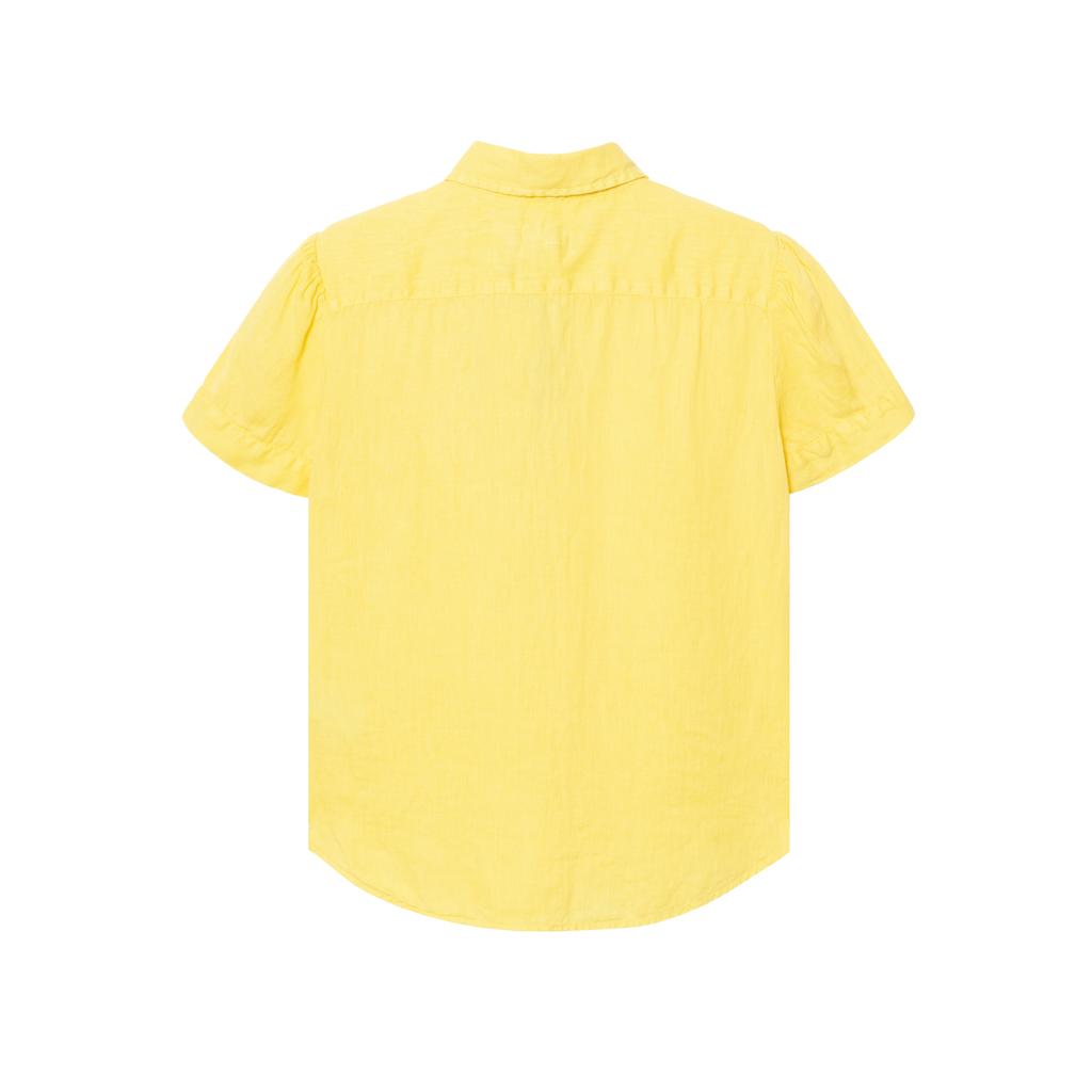 Polo Ralph Lauren Solid Color Pony Logo Embroidered Single-Breasted Short Sleeve Shirt Women shirts Yellow 211874919-002
