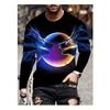 Herren Freizeit Herbst- und Winter-T-Shirt mit Aufdruck, langärmelig, Rundhalsausschnitt