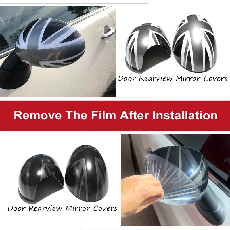 For BMW MINI COOPER Union Jack Automatic Fold Wing Mirror Caps Cover R55 R56 R57 R58 R60 Decorate 2pcs