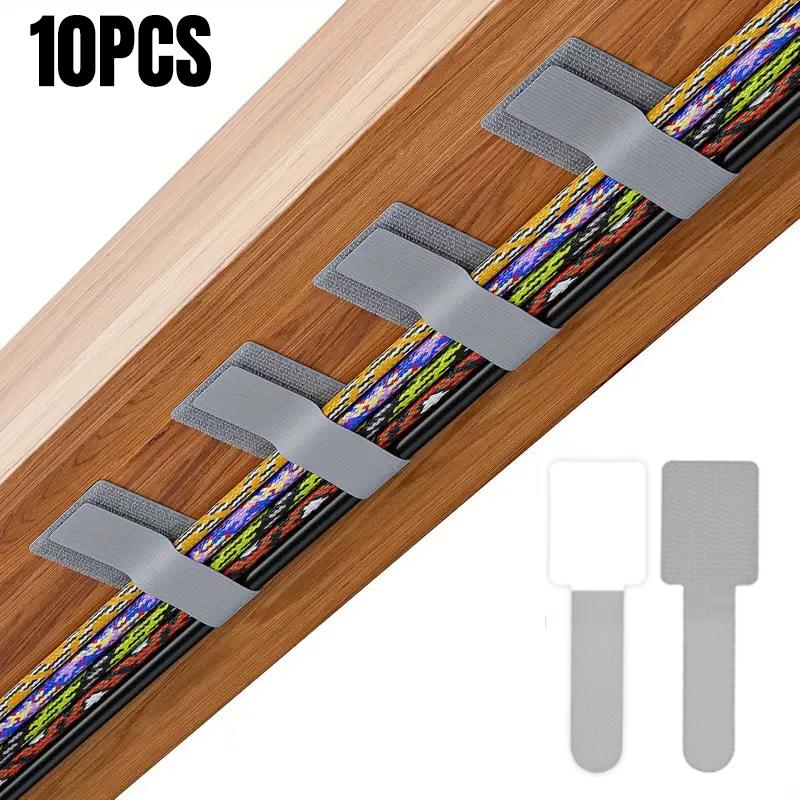 10-50pc Reusable Cable Ties Hook and Loop Cable Ties Self Adhesive Cable Organizer Table Wall Adhesive Cable Routing Holder