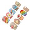 10Pcs Cartoon Design Handmade Artificial Nails For Kids Fun Durable And Comfortable