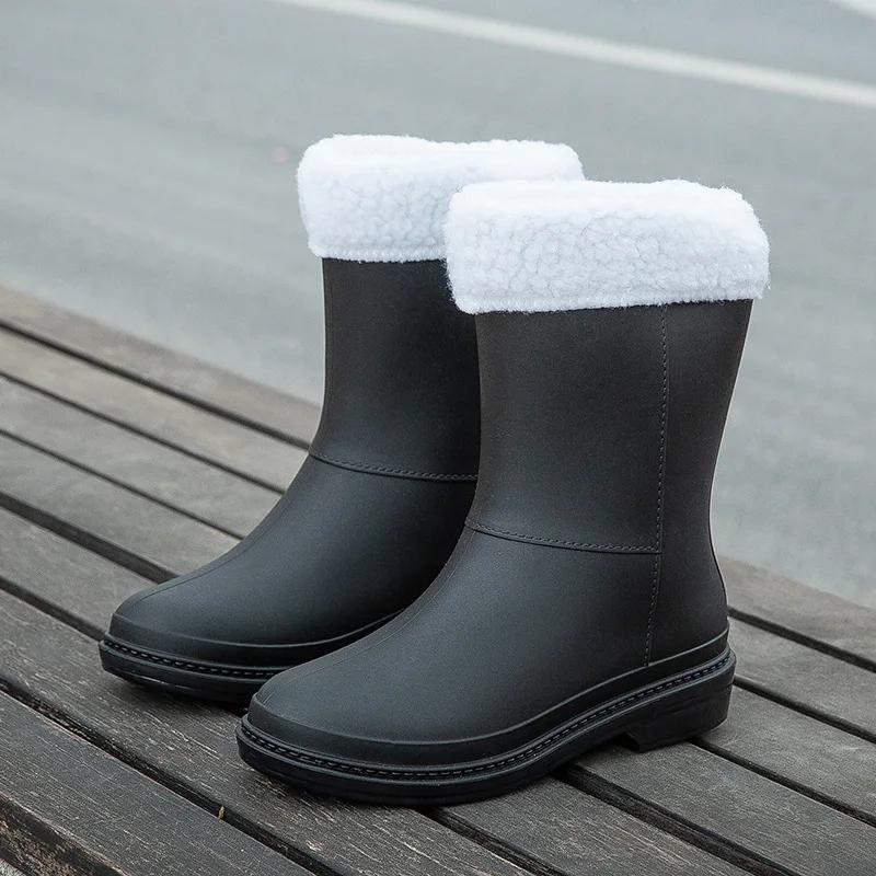 2025 Rubber Women Rain Boots PVC Waterproof Women Shoes Non-Slip Women Water Shoes Outdoor Women Boots Zapatos Impermeable Mujer