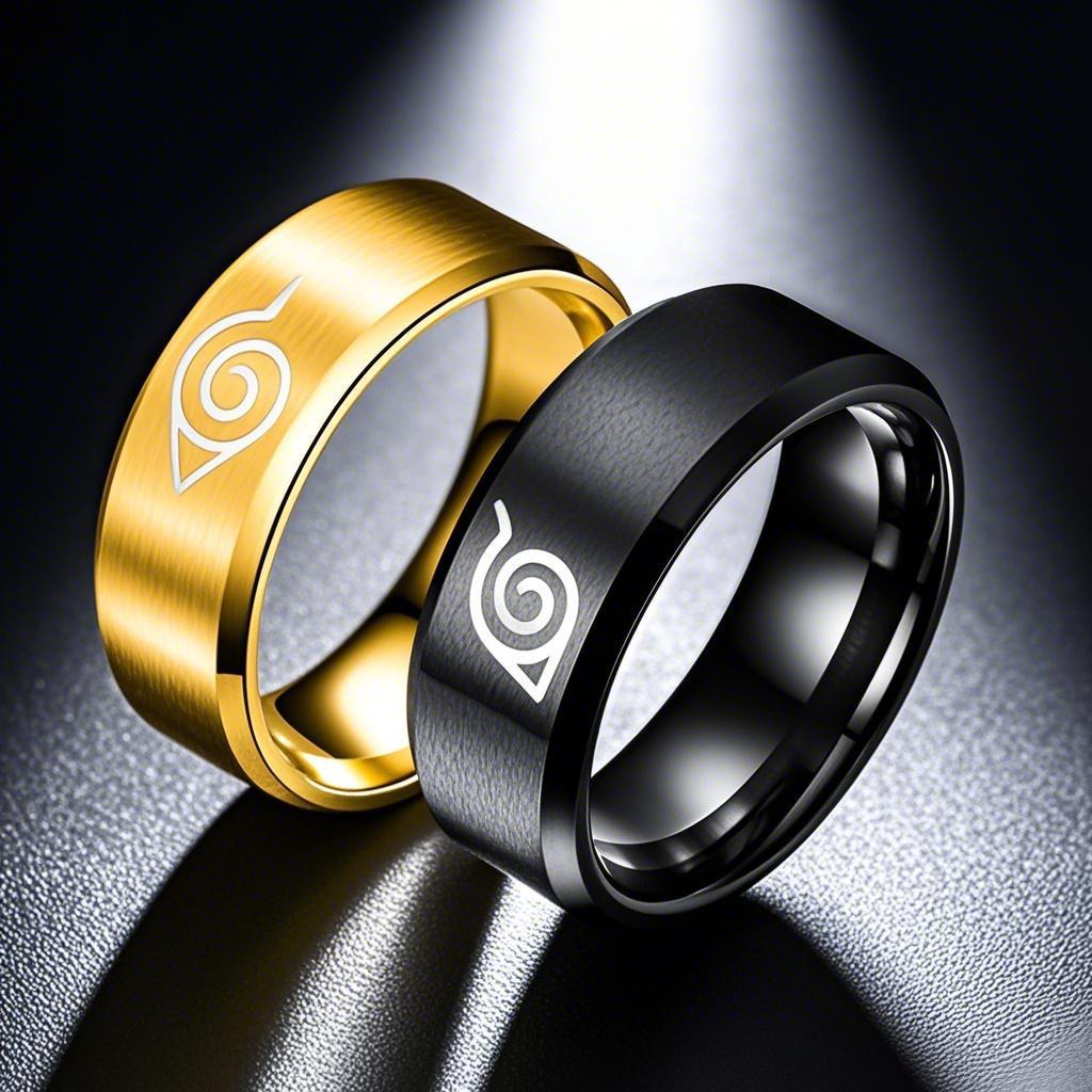 

Retro Naruto Style Men s Titanium Stainless Steel Ring Size 10