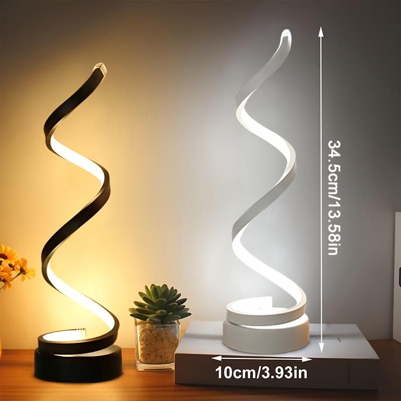 1 Stück Bürotischlampen - 3-Kanal Dimmbare Touch-Lampe USB C Ladeanschluss, Moderne Minimalistische Dimmbare Spiral-Tischlampe, Inklusive LED-Lampen