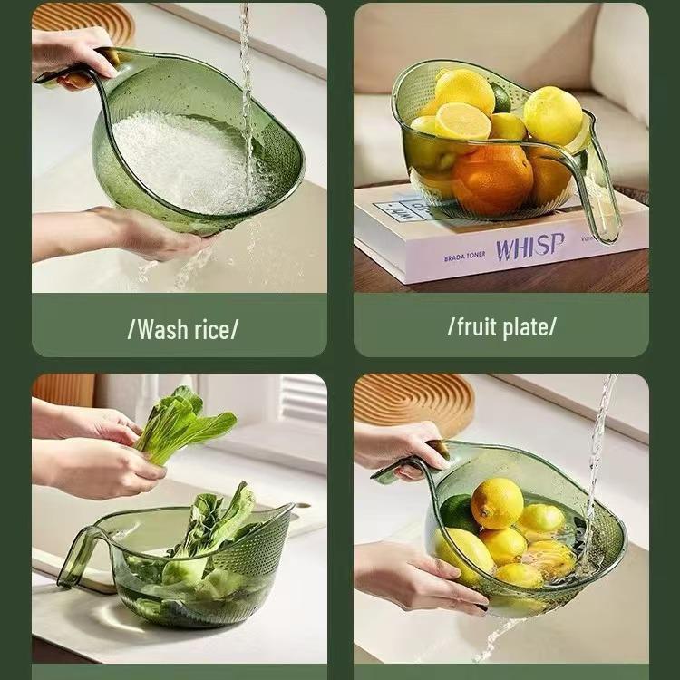 Durable Rice and Vegetable Washing Basket with Handle