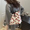 Torby Damskie Jesienne Nowe Torby na Zakupy na Ramię Duża Pojemność Nadruk Wiśniowy Stylowe Proste Torby Tote Torebki