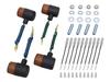 POSH FAITH Motorcycle Turn Classic 71 Set of 4 Front Double Black Body with Orange Part Number Signals, Type, Semi-Universal Bulbs, M10, Lens,