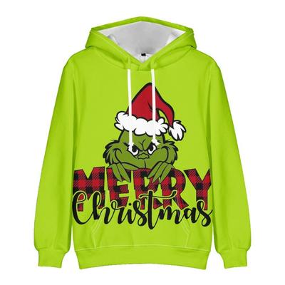 Weihnachtsmode Herren Damen Kapuzenpullover Grünes Monster Motiv Pullover Oberteil Cartoon Lässiges Sweatshirt Kinder Kapuzenpullover Kleidung