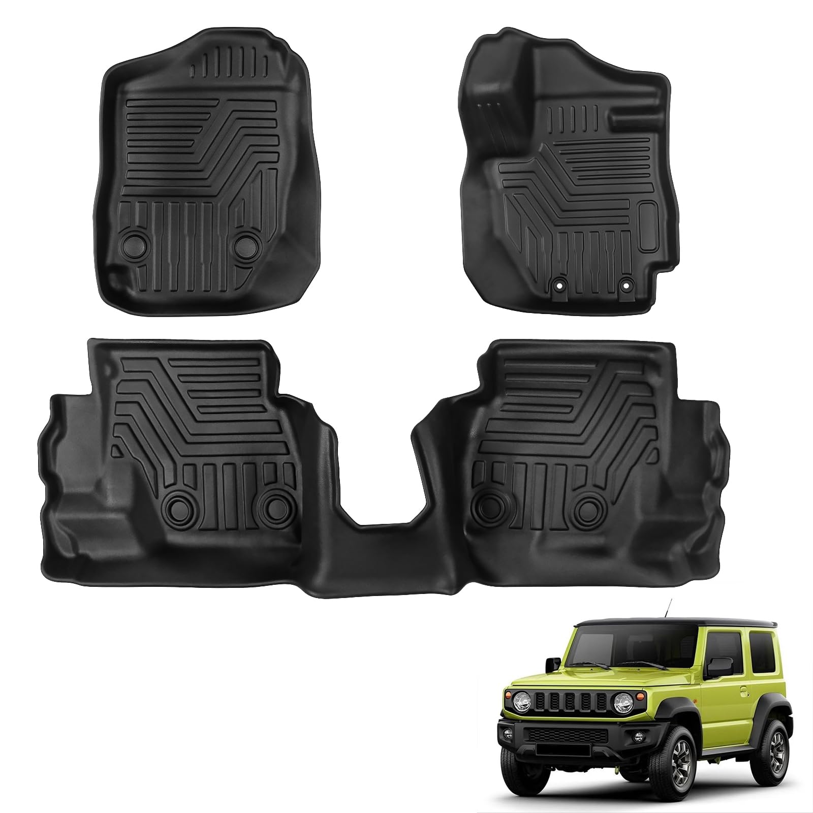 

New Jimny Floor Design for AT Compatible 3D Floor Mats Made of TPE Easy 3D Custom Interior Protective Set AT JB64W/JB74W Mats, Vehicle-Specific